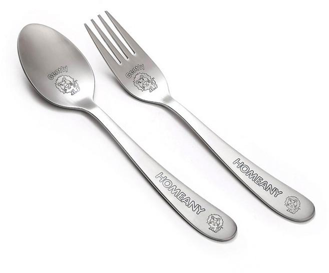 홈애니 어린이 양식커트러리세트, 사자, 1세트, 스푼 + 포크