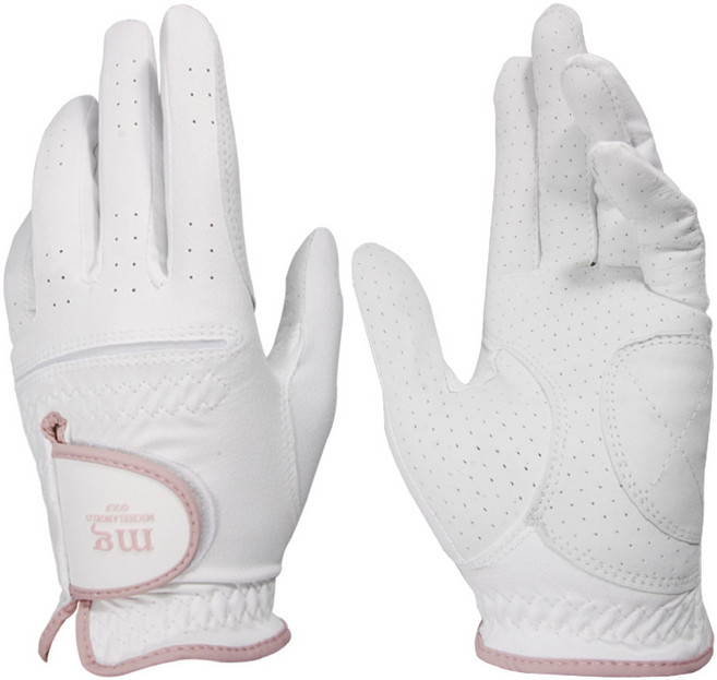 Michelangelo golf 女款半羊皮拼接高爾夫手套, 1雙, 白色