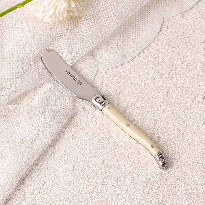 까르투하 앙클라 라귀올 버터 나이프 잼 칼 스프레더, 아이보리, 1개