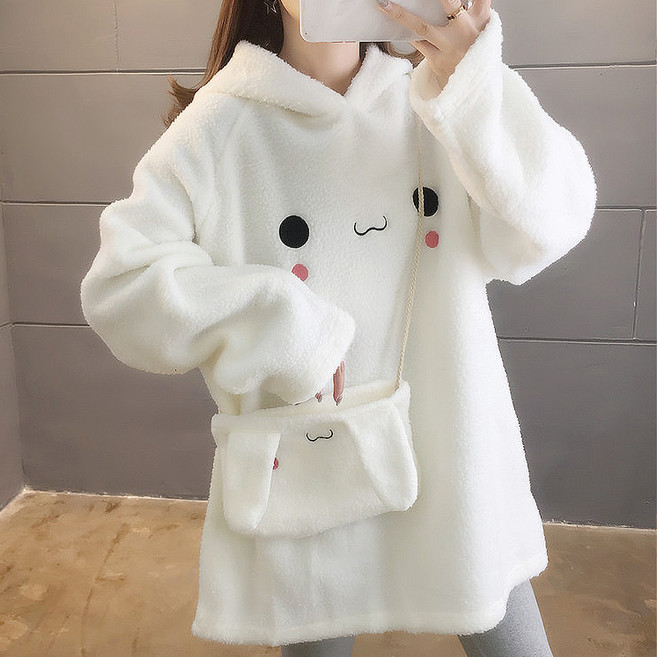 daysoy 可愛兔子保暖羊羔毛連帽T恤