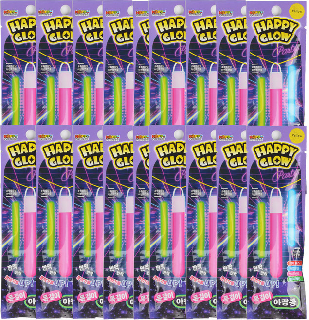 快樂發光螢光棒項鍊, 18個, 隨機出貨