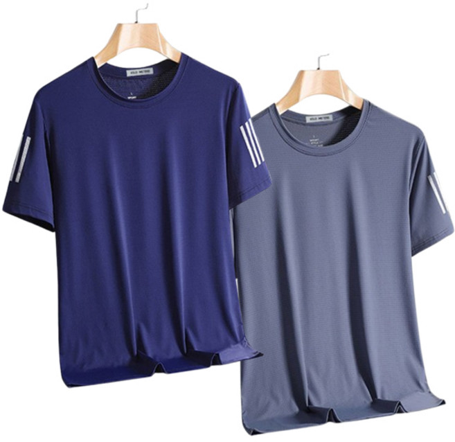 JTL 男士簡約運動跑步短袖T恤2件組