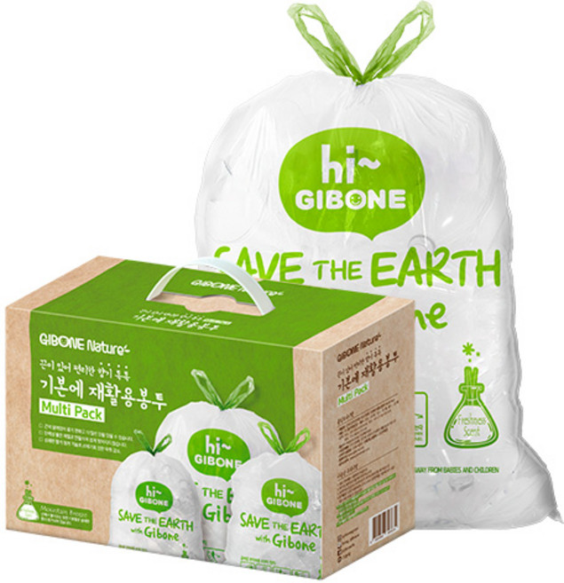 기본에 끈이 있어 편리한 향기 톡톡 재활용봉투 멀티팩, 1세트