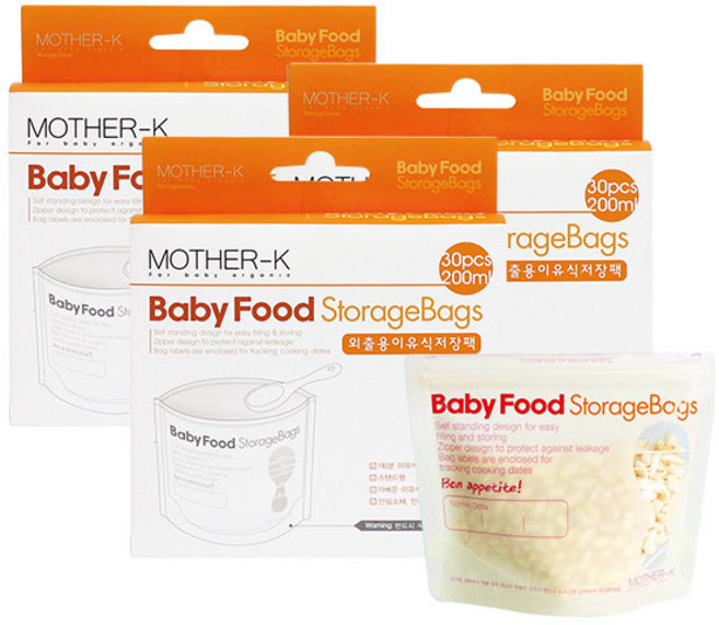 마더케이 유아용 이유식 저장팩 200ml, 30매, 3개