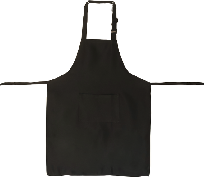 CofV 可調節長度棉質混紡圍裙, 黑色, 1個