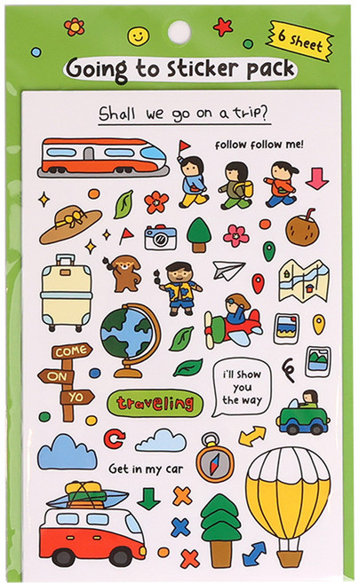 워너디스 고잉투 드로잉 스티커 6종 세트, 혼합색상, 1세트