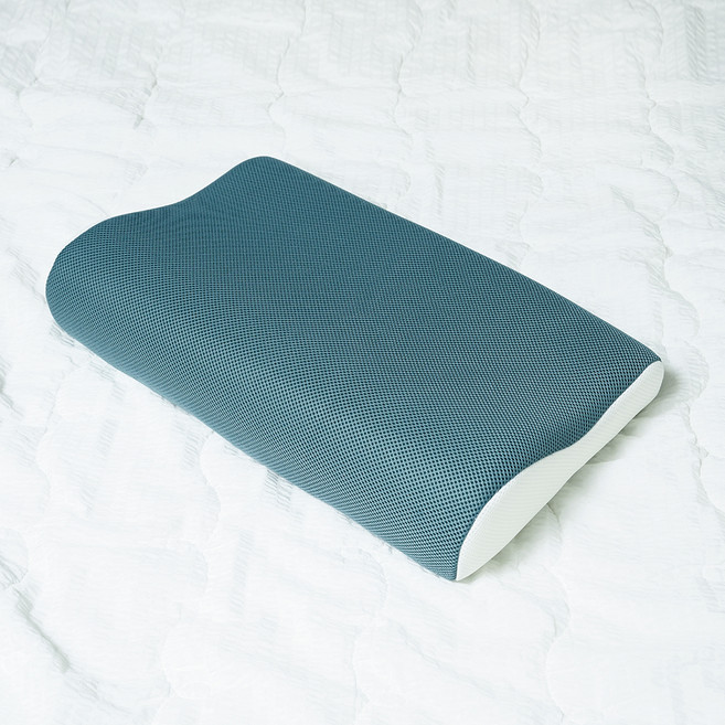 숙면예감 클라우드 쿨 에어 메모리폼 수면 경추베개 + 밴딩커버, 딥그린(베개), 1개