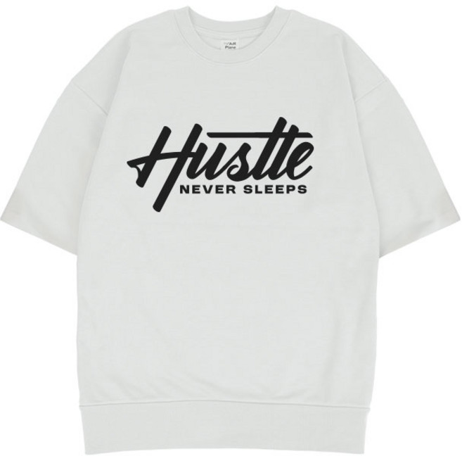 에어플레인 허슬 오버핏 반팔 맨투맨