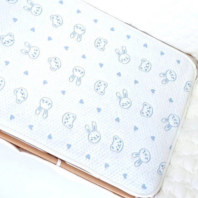 아이레빗 유아용 아이스론 양면 쿨매트 프리, 블루토끼, 1개