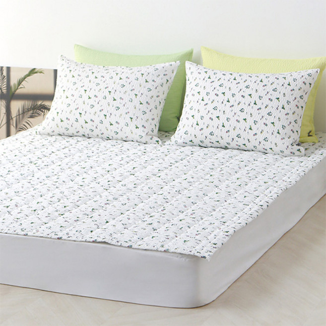 아망떼 시트론 시어서커 리플 침대패드, 화이트