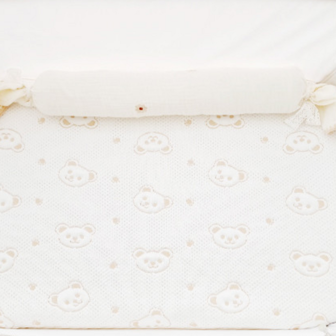 아이레빗 유아용 아기 아이스론 양면 냉감패드 쿨매트 양면 패드, 곰베이지, 1개