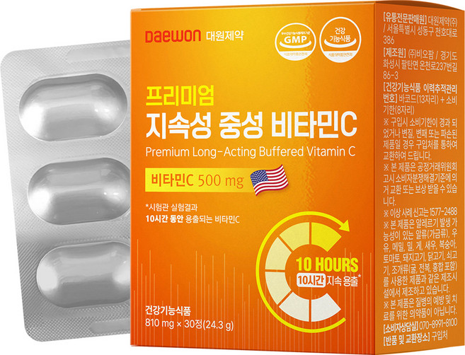 대원제약 프리미엄 지속성 중성 비타민C 24.3g, 1개, 30정