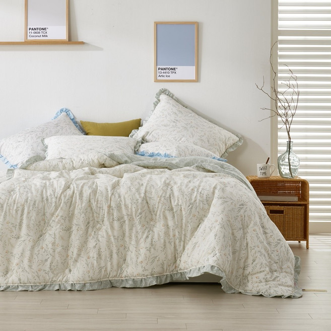 안티 플라워패턴 모달 멜로디 간절기 옥수수솜 차렵이불 패드세트