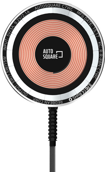 오토스퀘어 레드빈 차량용 코일 맥세이프 휴대폰 무선 충전 거치대, 혼합색상, C7WC