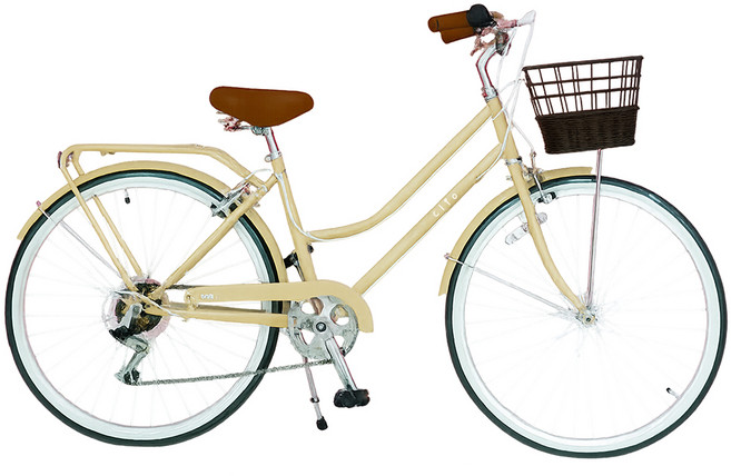 오투휠스 여성용 클리오 클래식 바구니 자전거, 베이지, 1개, 168cm
