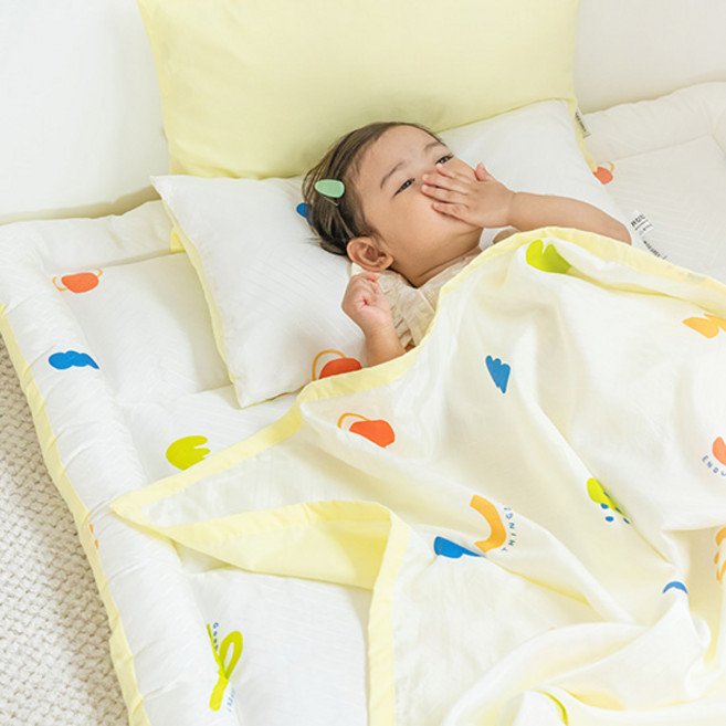 쉬즈홈 국내제조 인견 유아 토퍼, 크레용라임, 1개