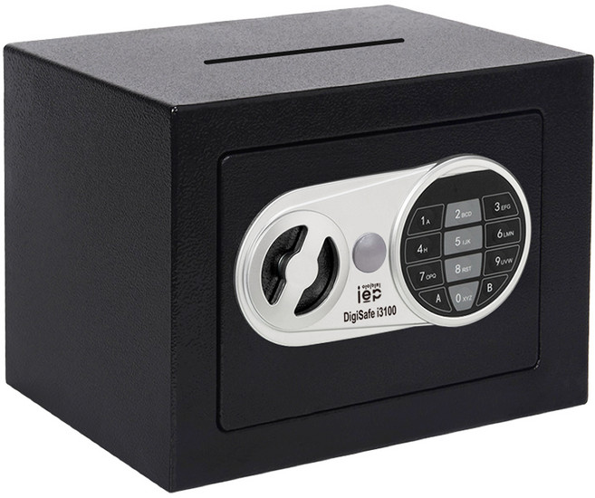 아이이피 가정용 사무용 투입식 디지털 미니 금고 i3100, 블랙