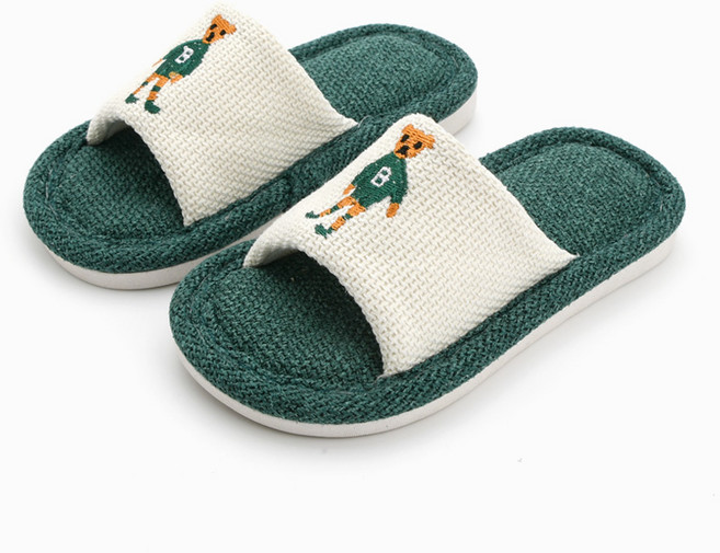 래빗풋 스웨그 베어 온가족 거실 슬리퍼, 그린, 1개