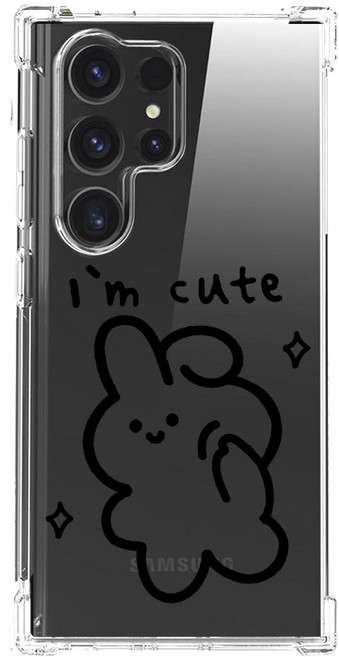 스메르 애니멀 블랙패턴 에어쿠션 젤리 범퍼 휴대폰 케이스