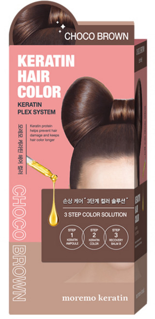 모레모 케라틴 헤어 컬러 염색제, 초코브라운, 1개