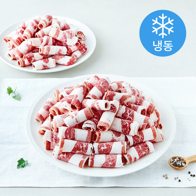 미국산 우삼겹 샤브샤브 불고기용 (냉동), 8개, 700g