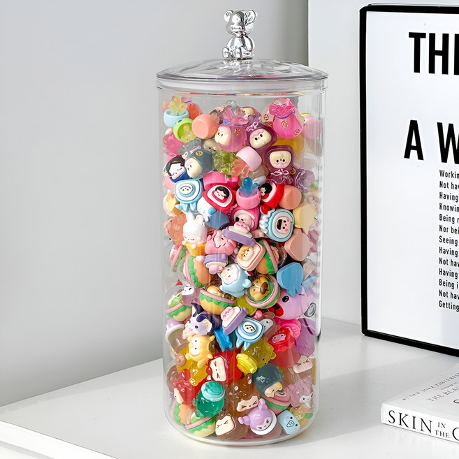 주앤지 다용도 원통형 소품 악세사리보관함 2.6L, 테디베어, 1개