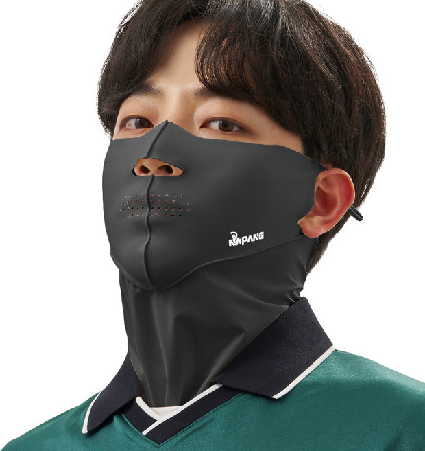 네이팡 넥타입 스포츠 훼이스 가드 마스크, 블랙, 1개