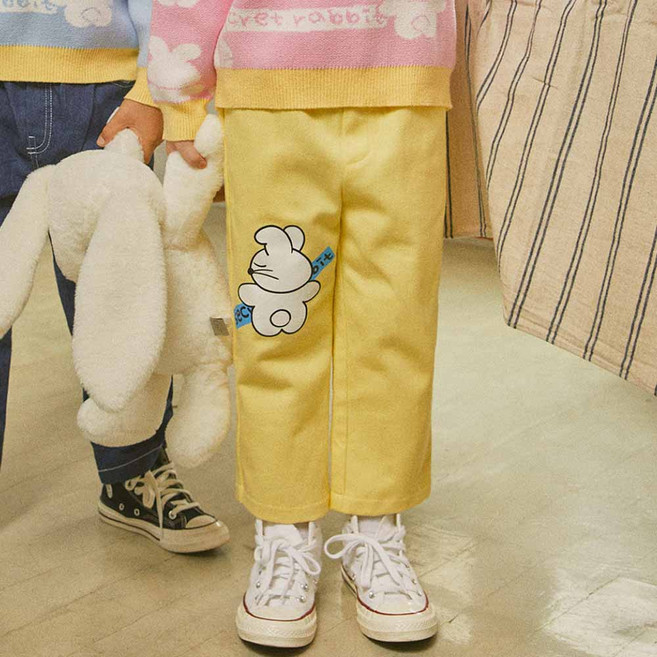 미니도우 아동용 시크릿레빗 롱 코튼 팬츠