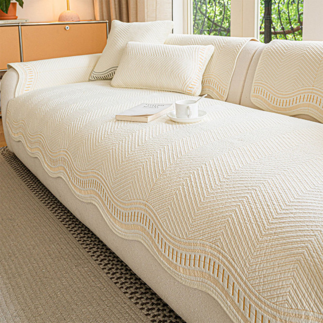 지앤와이 코튼 쉐브론 웨이브 미끄럼방지 소파패드