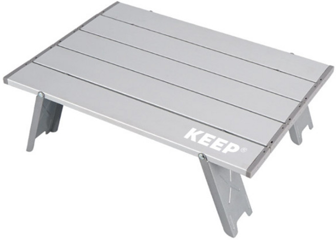KEEP 알루미늄 초경량 미니 롤 접이식 테이블, 실버
