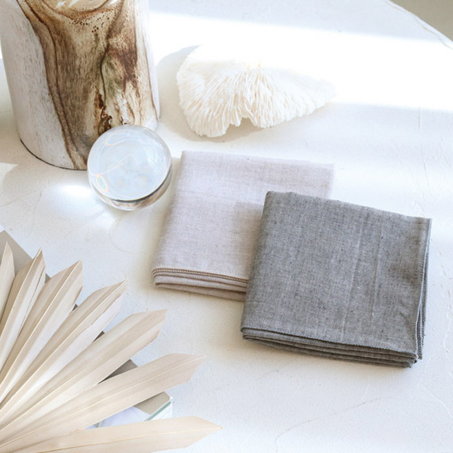 Maison Textile 素色單色手帕2件組