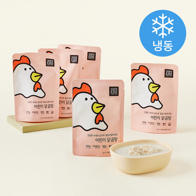 설성목장KIDS 어린이 닭곰탕 (냉동), 200g, 5개