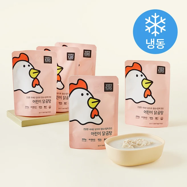 설성목장KIDS 어린이 닭곰탕 (냉동), 200g, 5개 - 쿠팡