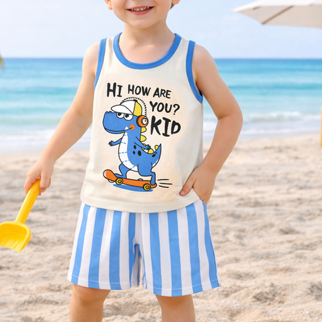 우주아이 아동용 플레이 애니멀 민소매 상하의 세트