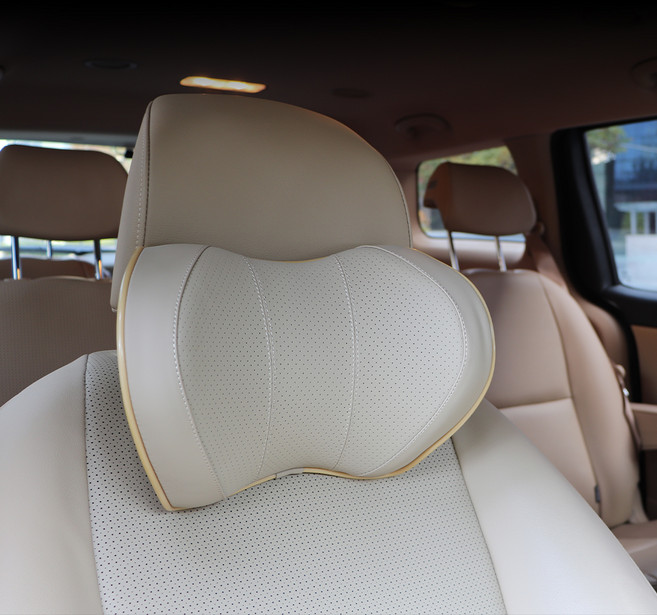 VRONCO 車用記憶棉頸枕, 淺褐色, 2個