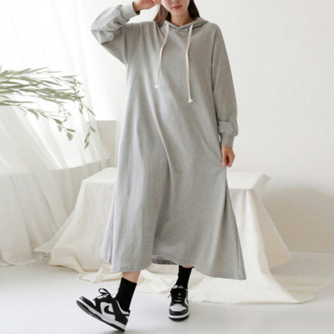 팡팡샵 여성용 M 후드 A라인 원피스