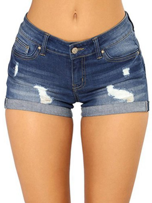 女款貼身牛仔熱褲