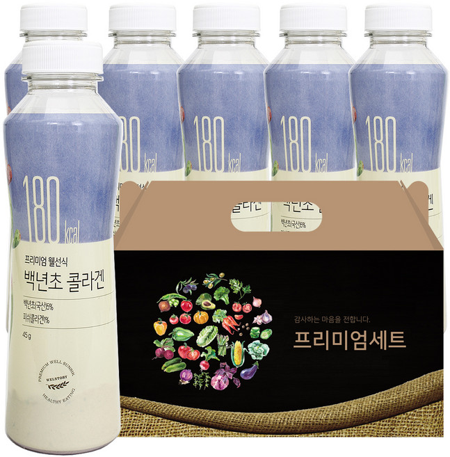 삼성웰스토리 프리미엄웰선식 백년초콜라겐, 6개, 45g