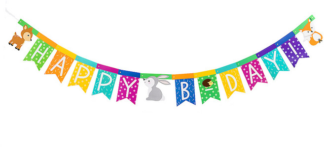 그라보 생일 가랜드 세트, 동물친구, 1세트