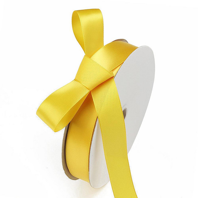 GILGRI 禮物包裝緞面緞帶 25mm 36M, 黃色, 1捲