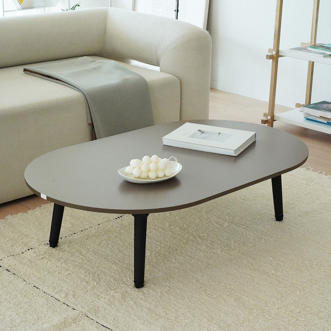 슈에뜨메종 웰튼 타원형 6단 높이조절 접이식 테이블, 초콜릿브라운