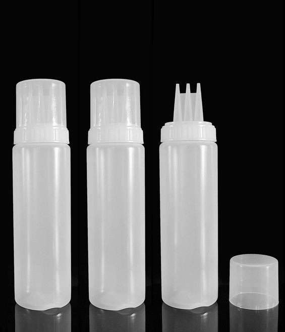 월포 잘라쓰는 3구 실리콘노즐 소스통 싱글, 470ml, 3개