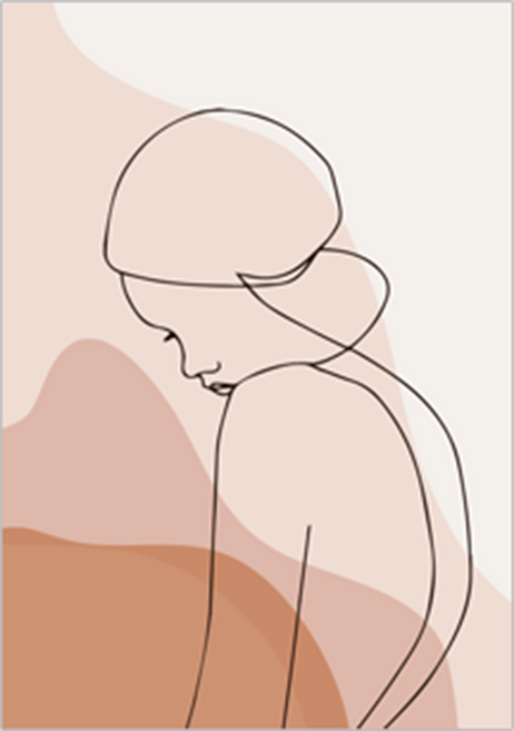 감성 아트웍 디자인캔버스 무드 패인팅 라인 추상라인 여인, 1개