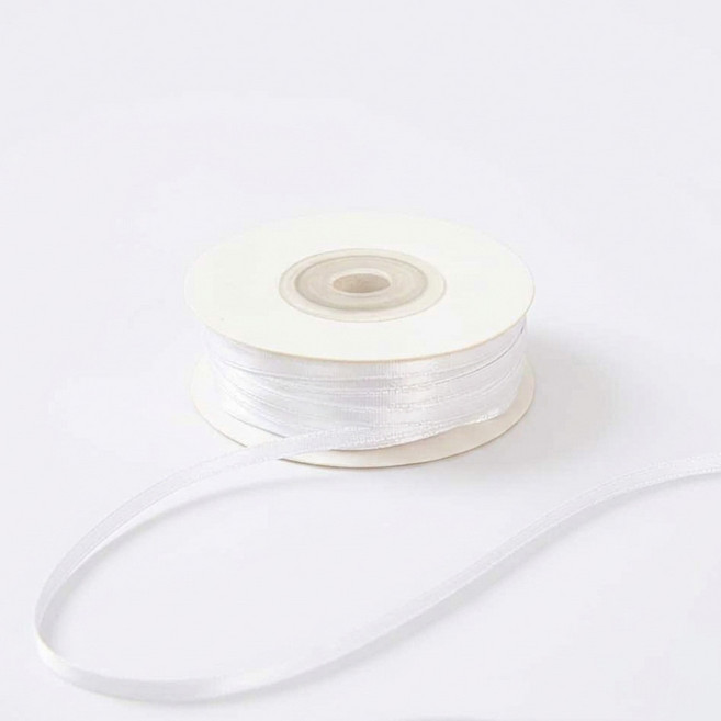 아이엔피 3mm 공단리본, 화이트, 2개, 45m