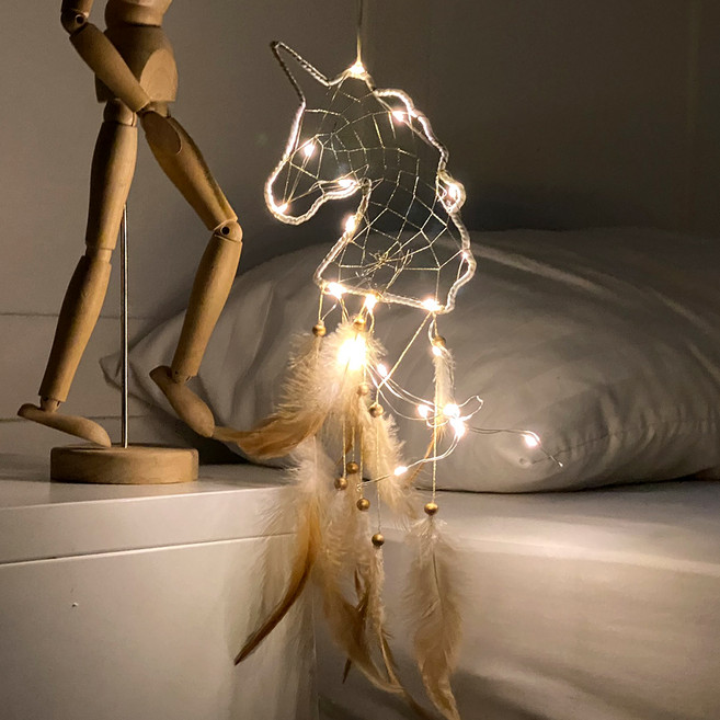 나스카피 감성 캠핑 차박 LED 드림캐쳐 유니콘, 혼합색상