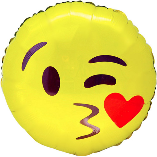 와우파티코리아 표정 은박 풍선 윙크하트, 옐로우, 5개