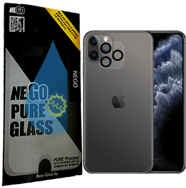 네고네고 퓨어 강화유리 휴대폰 후면카메라 보호필름 4D 풀커버 블랙 0.21mm, 1개