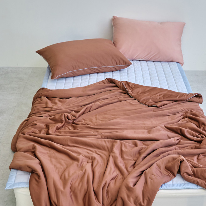 썸머플레이 소프트냉감 여름 차렵이불 베개 세트