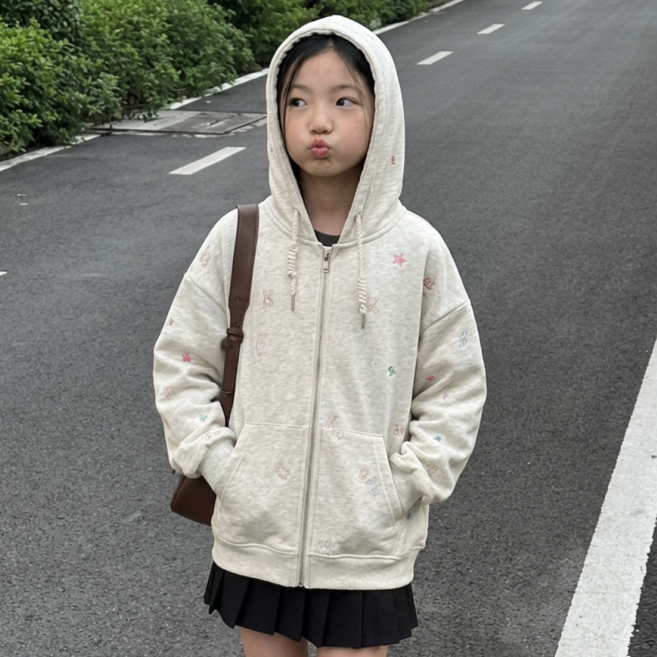 리틀크루 주니어 스트릿 무드 오버핏 후드 집업