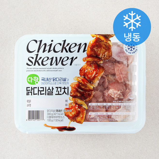 다향오리 닭다리살 꼬치 300g + 데리야끼소스 100g 세트 (냉동), 400g, 1세트